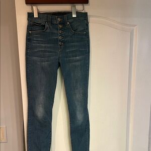 Veronica Beard Debbie Skinny Hi Rise Button Up Jeans